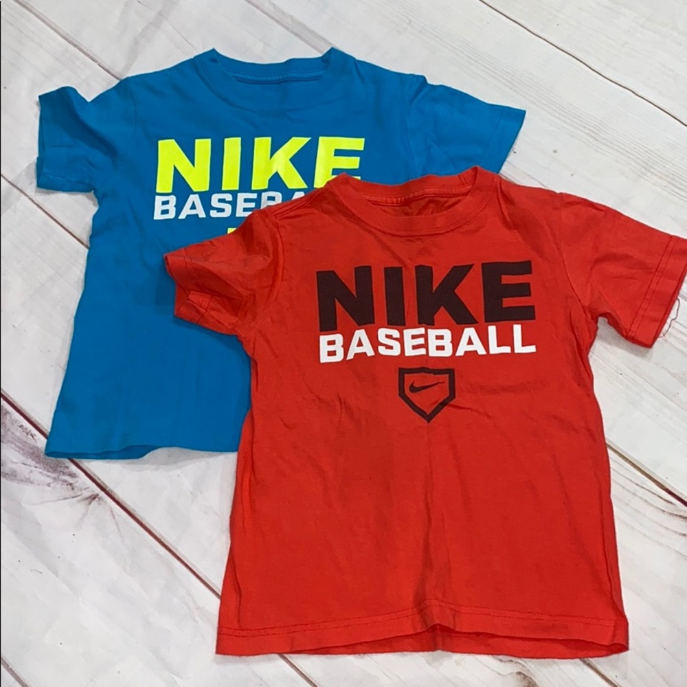 NIKE BLUE/Red Tee Lot Of 2 Size 4